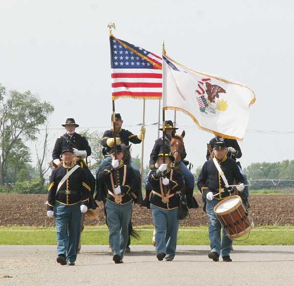 The 10th Cavalry Colorguard presents the Colors at Manito, IL. Sesquicentennial, 2008