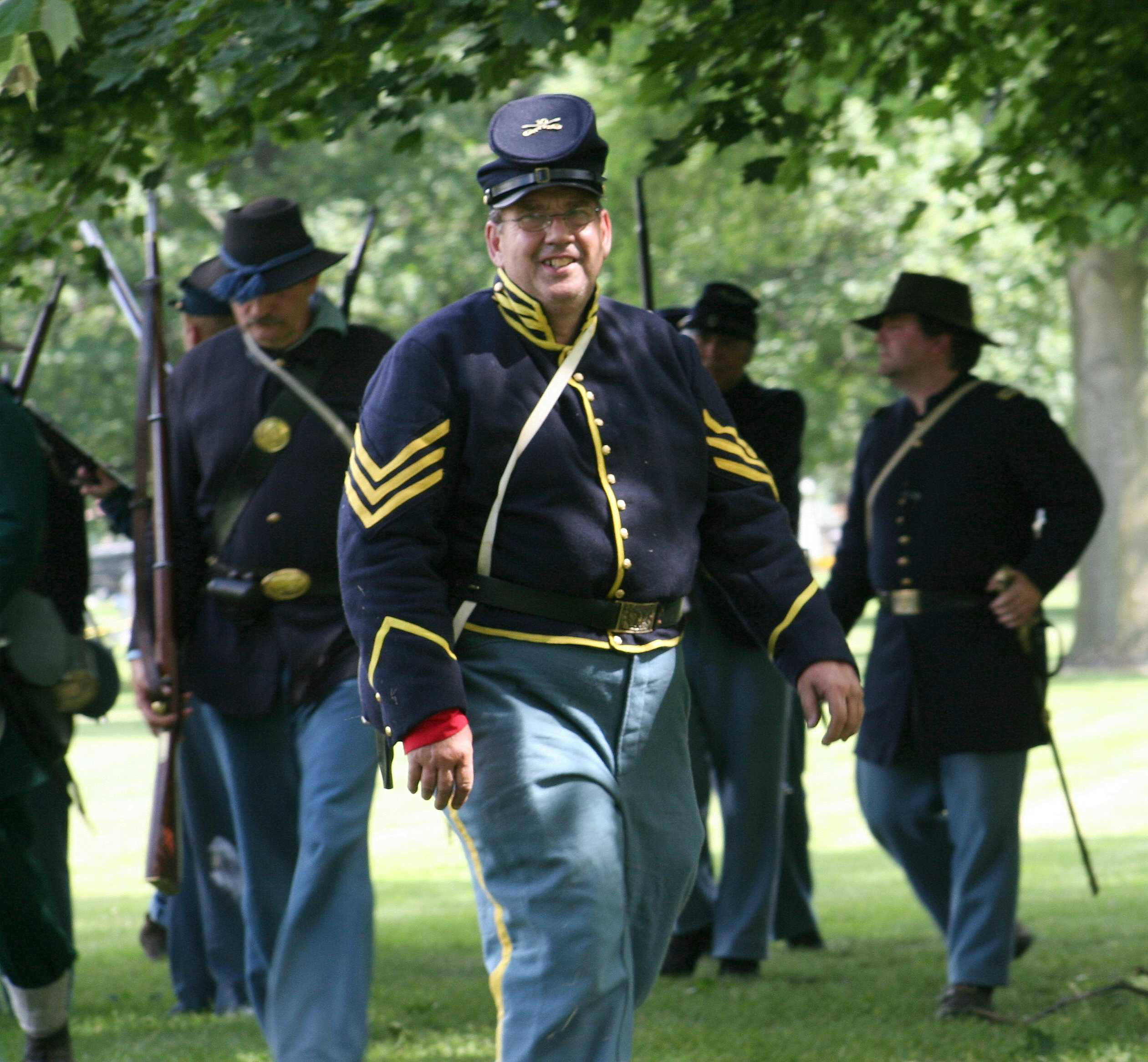 Sgt Stonie readies the troops for battle.